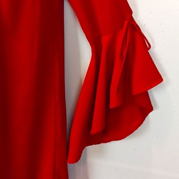 LULUS Made for me Cherry red flounce sleeve mini whimsigoth dress size small - Picture 6 of 13